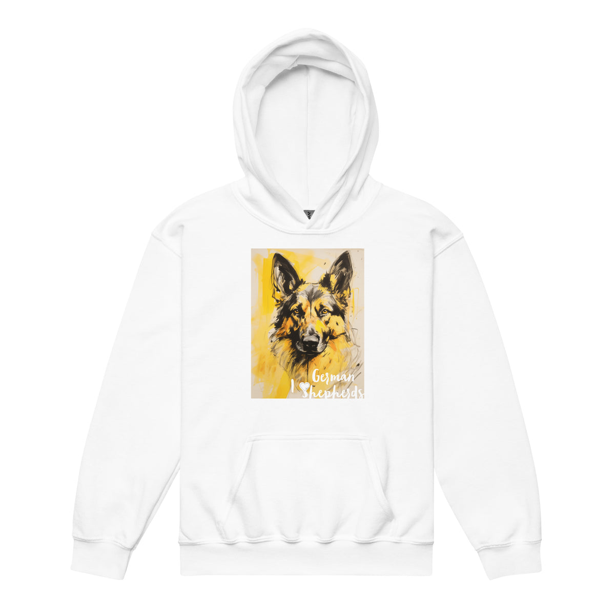 Youth heavy blend hoodie- I ❤ Dogs - German Shepherd