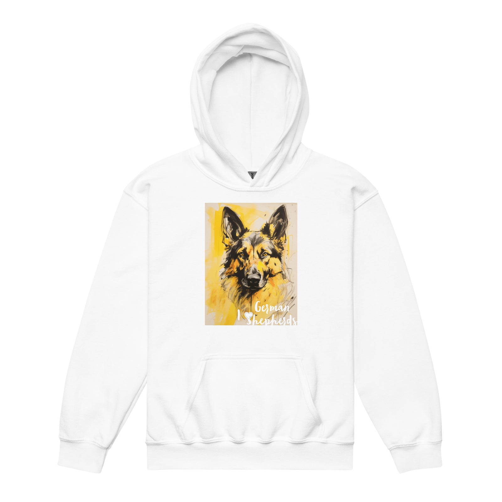 Youth heavy blend hoodie- I ❤ Dogs - German Shepherd