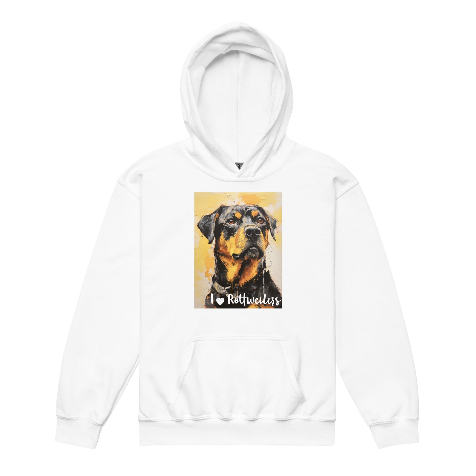 Youth heavy blend hoodie- I ❤ Dogs - Rottweiler