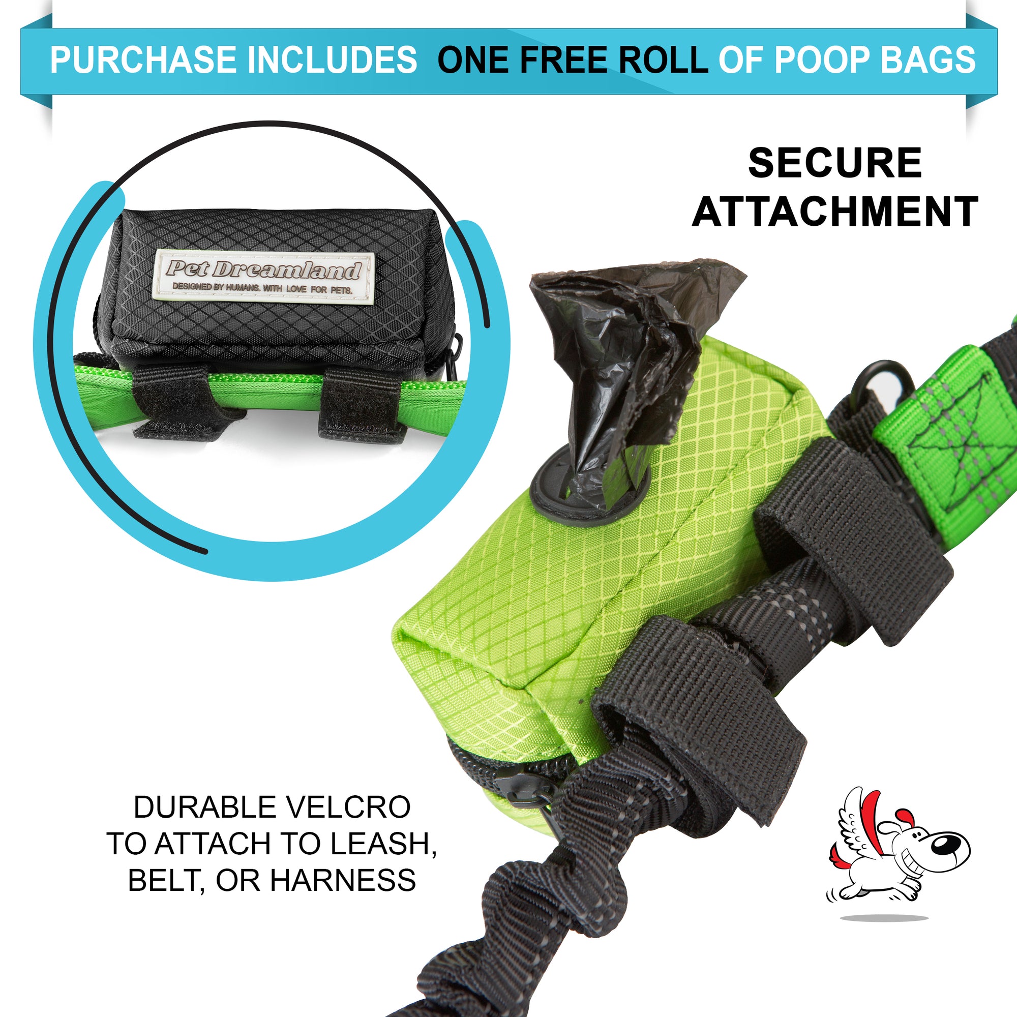 Le Dog Company Holder Python Print Leather Poop Dog Bag