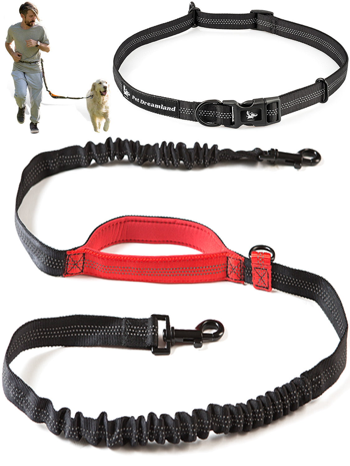 Hands Free Dog Leash for One Large Dog